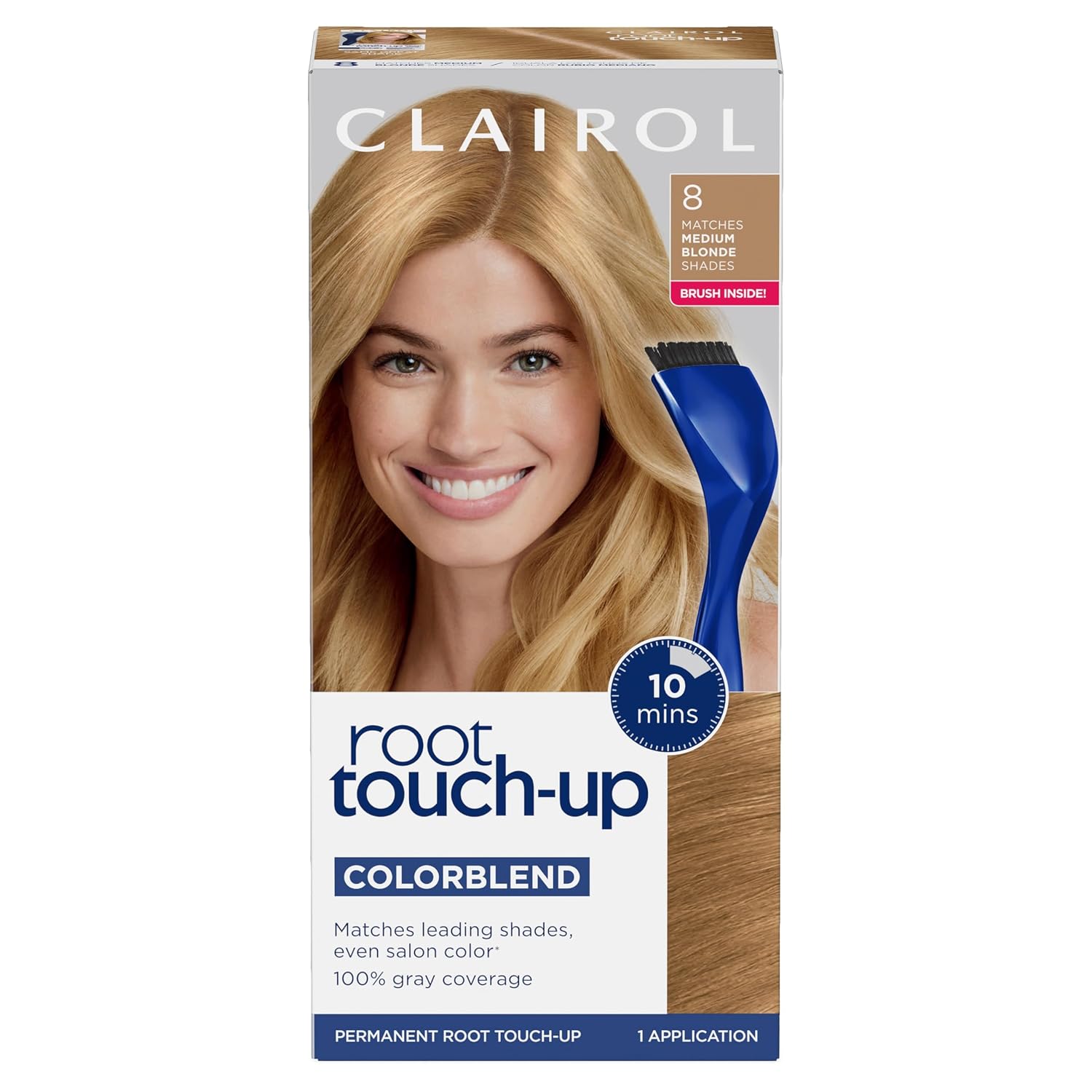 Clairol Root Touch Up Permanent Hair Dye, 6 Light Brown, Pack of 2