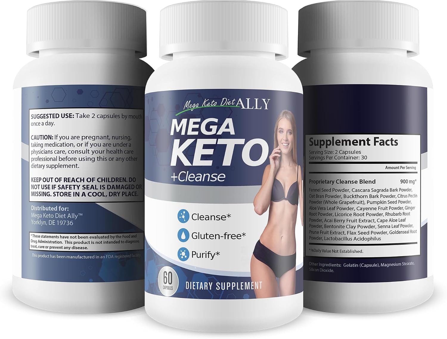 Mega Keto Diet + Cleanse - Help Reduce Gut Bloat - Blast Out Carbs to Support Ketosis Cleanse - Digestive Cleansing Ketogenic Support - Body Cleanse