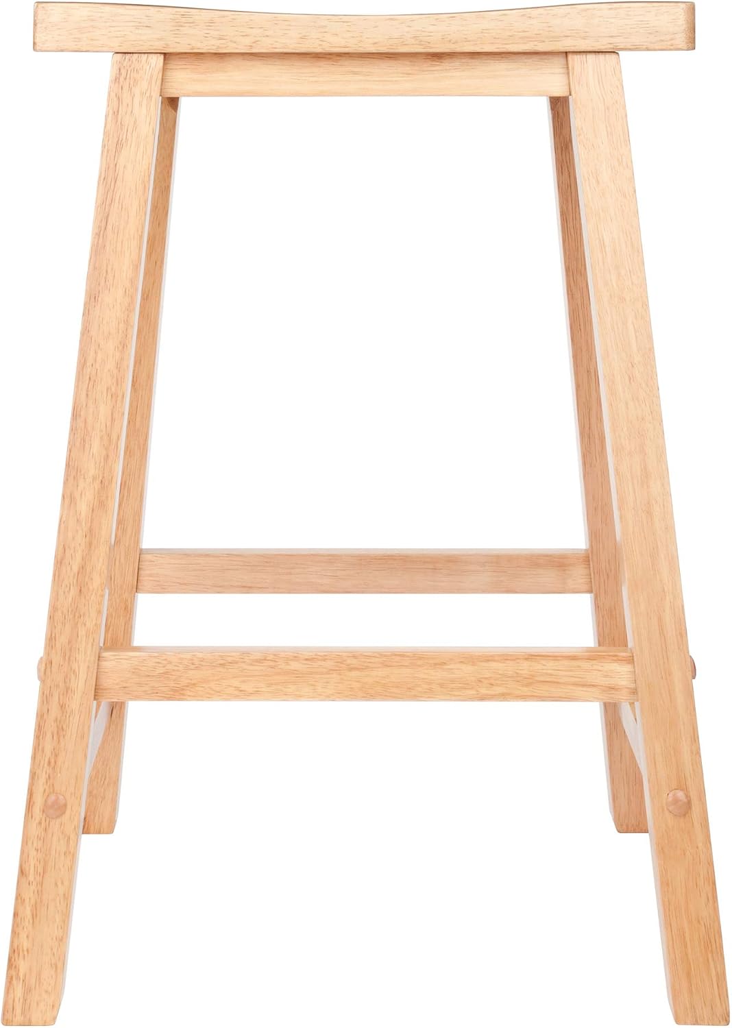 Winsome Satori Saddle Seat Counter Stool, Walnut, 24" | Classic Backless Bar Chairs for Kitchen & Dining Room Seating, Timeless Essential Furniture for Home, Dorm, Apartments