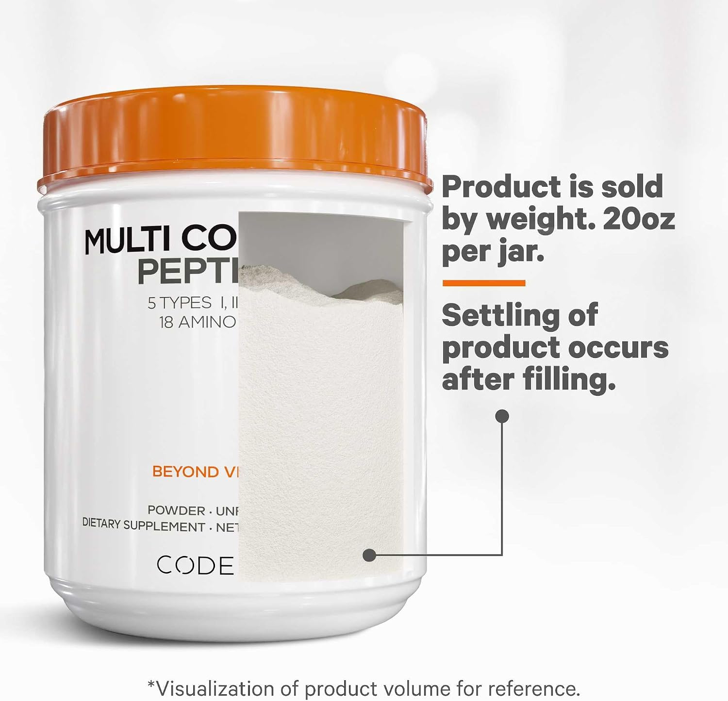 Codeage Multi Collagen Protein Powder Peptides, 5 Types, Unflavored, 20 Oz | NSF Certified - Five collagen types (I, II, III, V