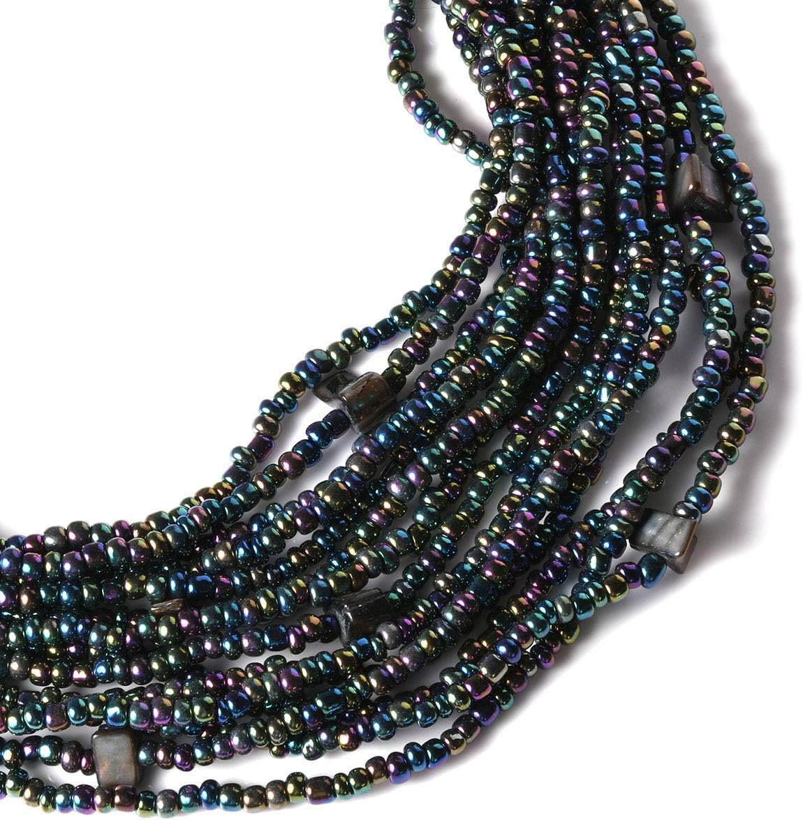 Shop LC Handmade Seed Bead Wooden Buckle Stretchable Bracelet Multi Strand Boho Layered Necklace Vintage Jewelry Gifts Sets Women