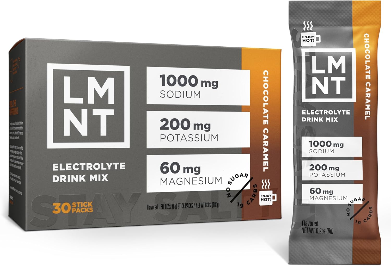 LMNT Zero Sugar Electrolytes - Chocolate Salt | Drink Mix | 30-Count