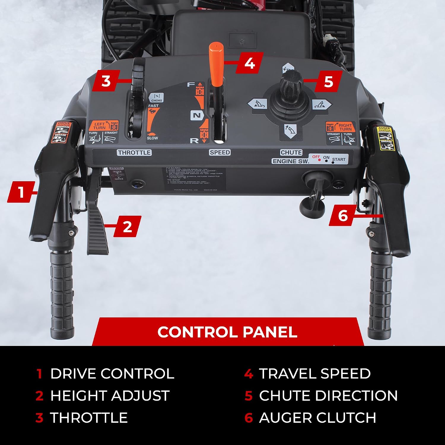 Honda HSS724 23.8-Inch Two Stage Snow Blower (HSS724AAWD) | Electric Start, Pneumatic Sure-Grip Tires, Clears Up to 1500 Pounds per Minute
