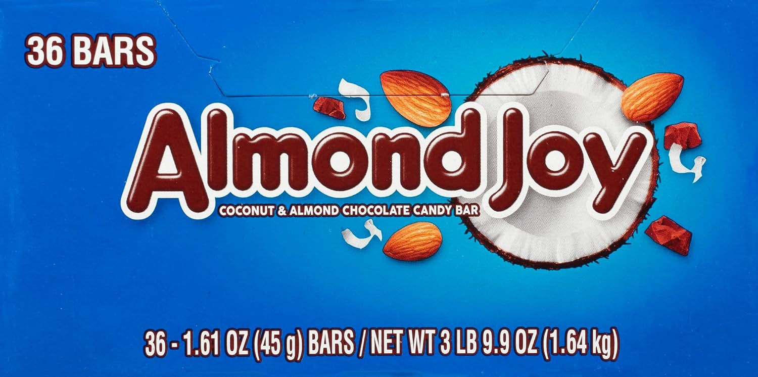 ALMOND JOY Coconut and Almond Chocolate Candy Bars, 1.61 oz (36 Count)