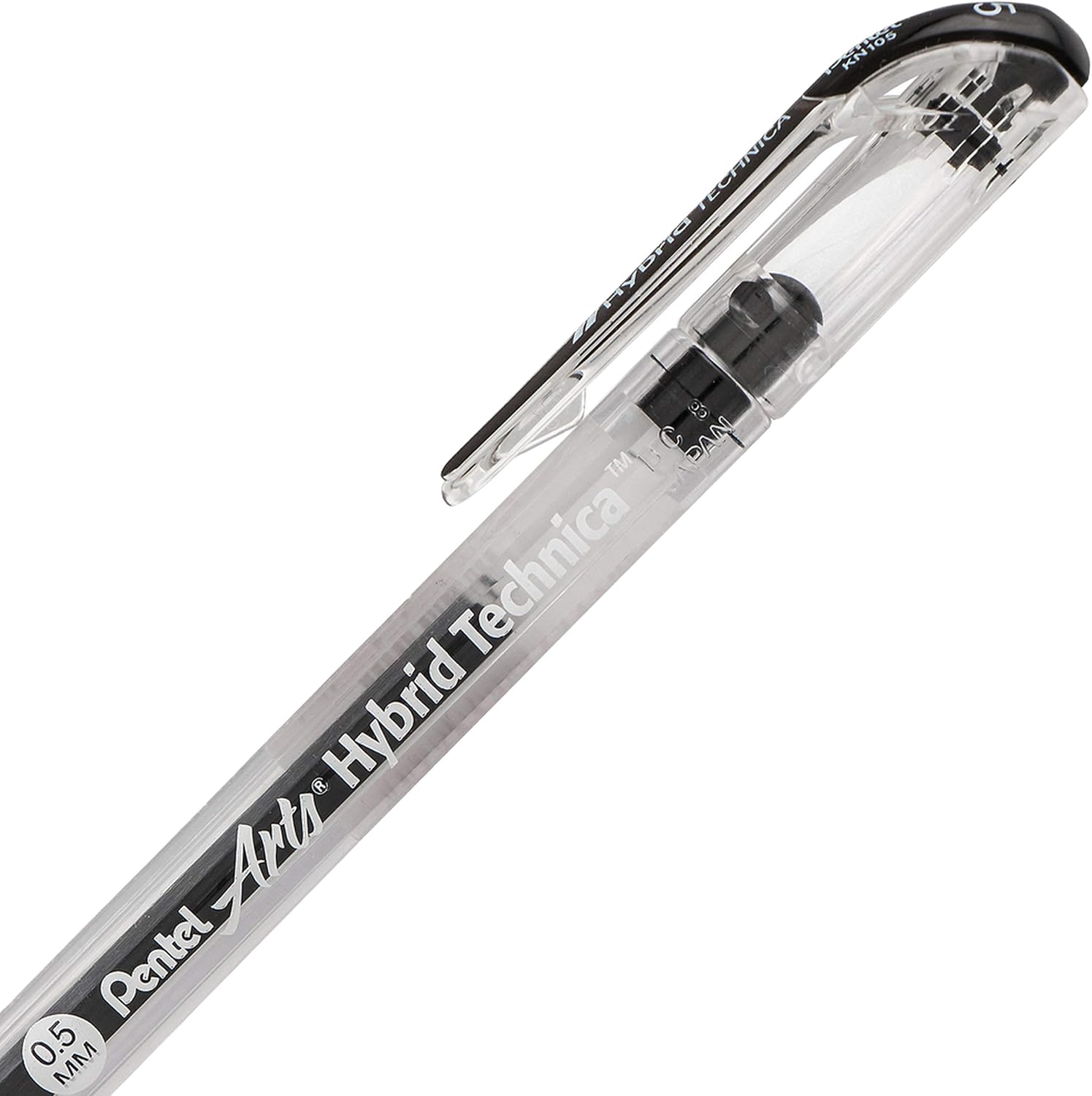 Pentel Arts Hybrid Technica Pen, (0.3mm), Ultra Fine Point, Black Ink, Box of 12 (KN103-A)