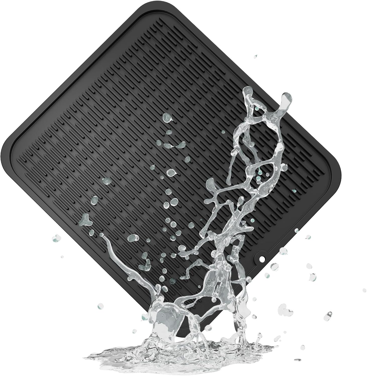 ZLR Silicone Dish Drying Mat for Kitchen Counter, Eco-Friendly Fast Dry Dish Mat, Easy Clean Multi Usage Drying Matt, Heat Resistant Trivet
