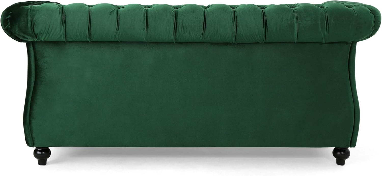 Christopher Knight Home Karen Traditional Chesterfield Loveseat Sofa, BlackBerry and Dark Brown, 61.75 x 33.75 x 27.75