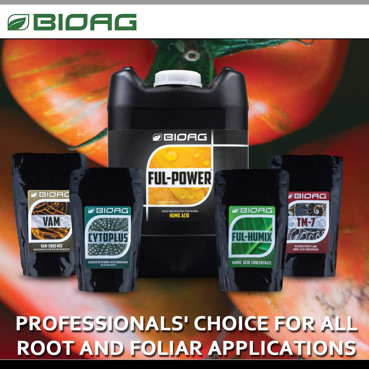 BIOAG Ful-Power Liquid Organic Humic Acid Amendment - Fulpower Increases Yield in Hydroponics, Soil, Soilless Media - Plant Nutrient (1 gal)