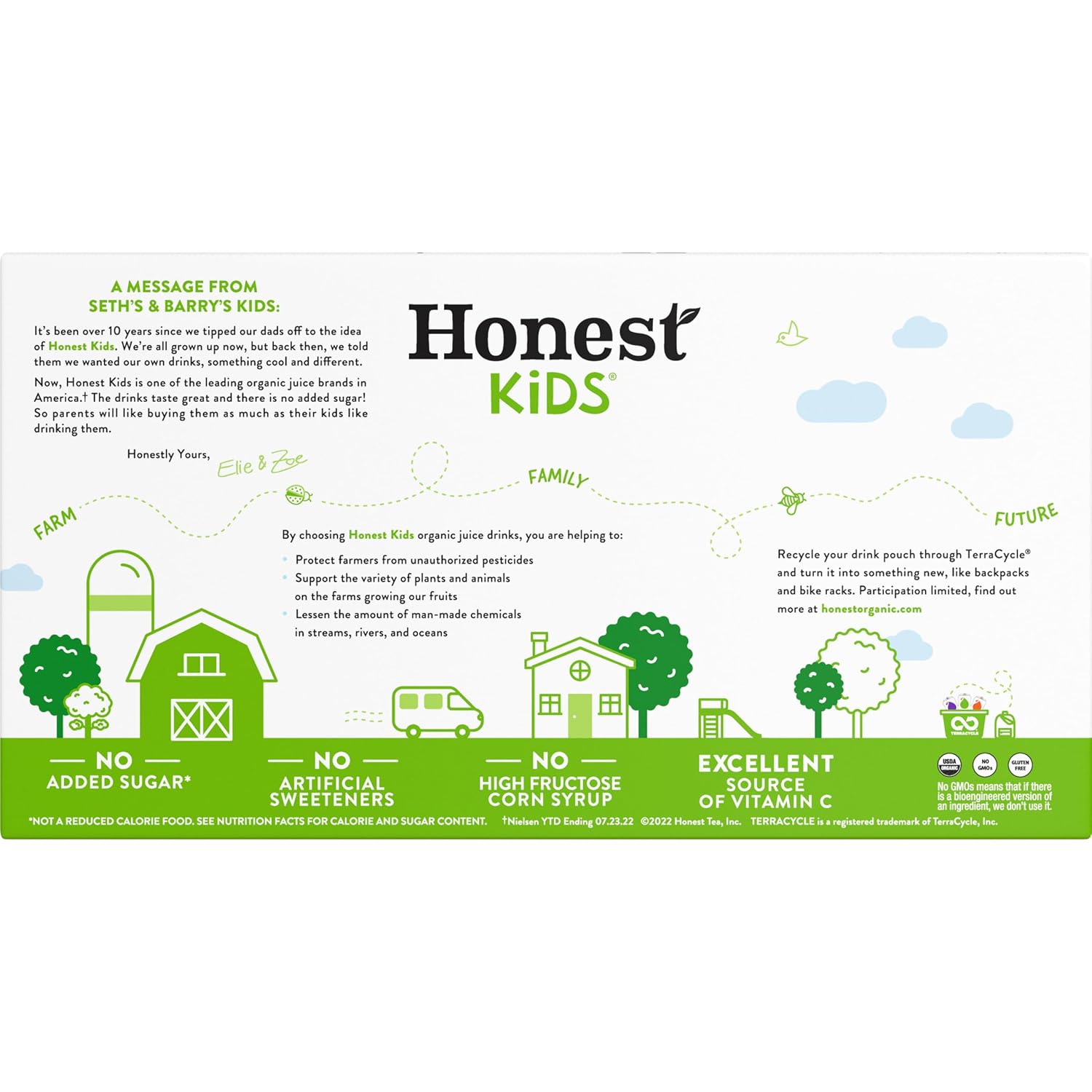 Honest Kids Appley Ever After, Organic Juice Drink, 6 Fl oz Juice Boxes, Pack Of 40, Apple