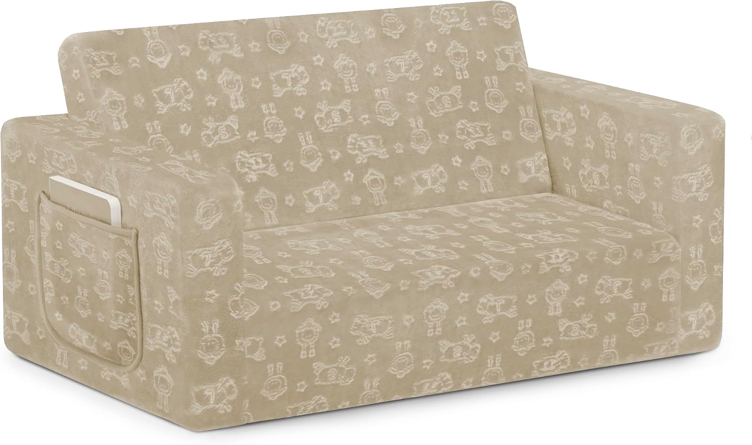 Delta Children - Serta Perfect Sleeper Kids 2-Seater Sofa, Convertible 2-in-1 Flip Open Toddler Couch Sleeper, Foam Chair for Playroom & Bedroom