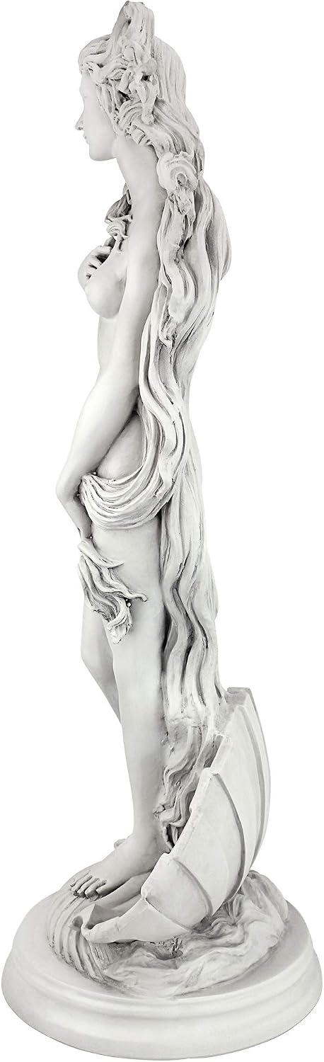 Design Toscano Birth of Venus, Roman Patroness of Love Indoor/Outdoor Garden Statue, 25 inches tall, Cast Stone Resin, Antique Stone Finish