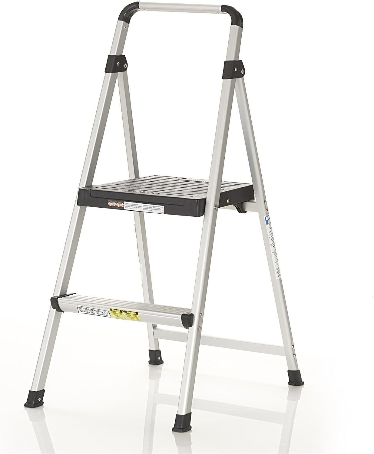COSCO 2 Step Lite Solutions Folding Step Stool, Aluminum/Black