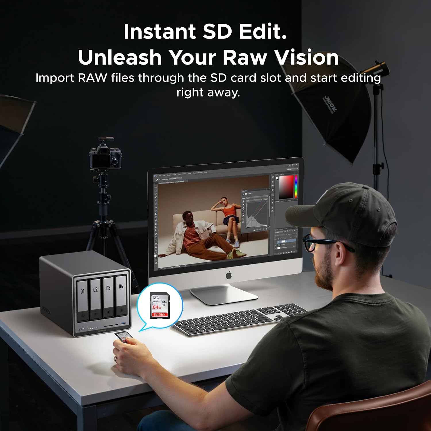 UGREEN NAS DXP2800 2-Bay, Ideal for Content Creators and Enthusiasts | Intel N100 Quad-Core CPU, 8GB DDR5 RAM, 2.5GbE, 2X M.2 NVMe Slots, 4K HDMI, Desktop NAS Network Attached Storage (Diskless)