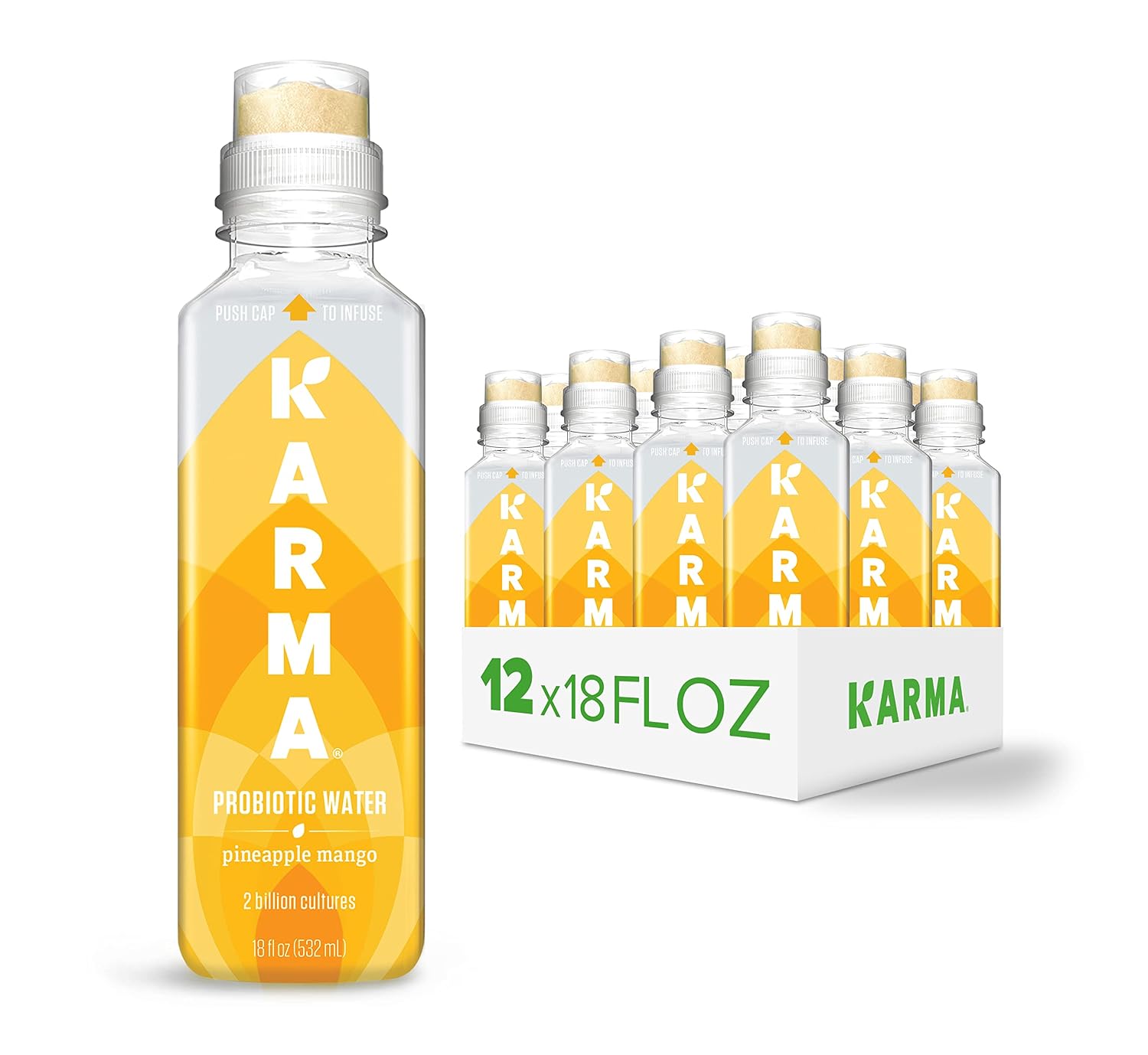 Karma Probiotic Water - 12 Pack, Berry Cherry Drink - Immune & Gut Health Support