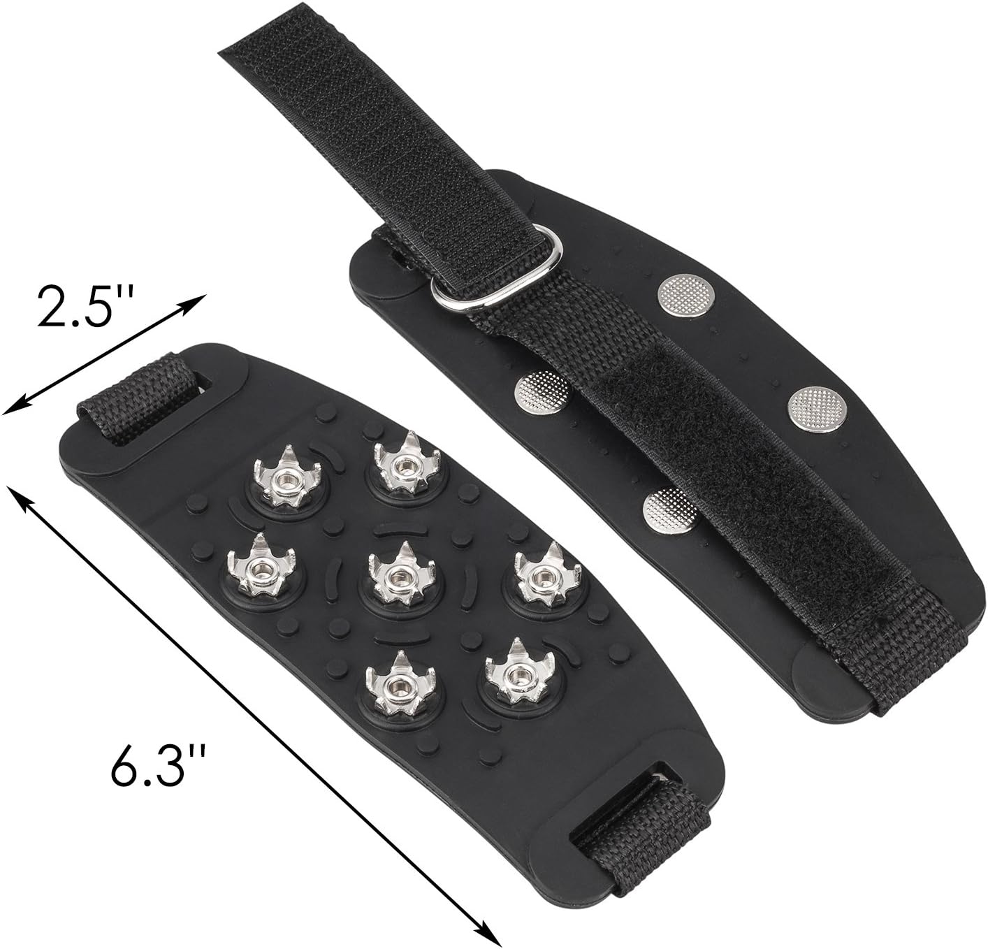 FANBX F Crampon Traction Cleats Anti-Skid Traction Grips Crampons Spikes 7 Point Cleats for Footwear for Walking, Jogging, Hiking, Mountaineering Ice Snow Grips