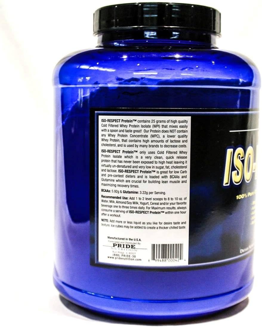 #1 Whey Protein Isolate Shake- Iso-Respect Protein Vanilla 60 Servings– Best Whey Protein Powder for Women & Men – No Lactose - Mixes with a Spoon