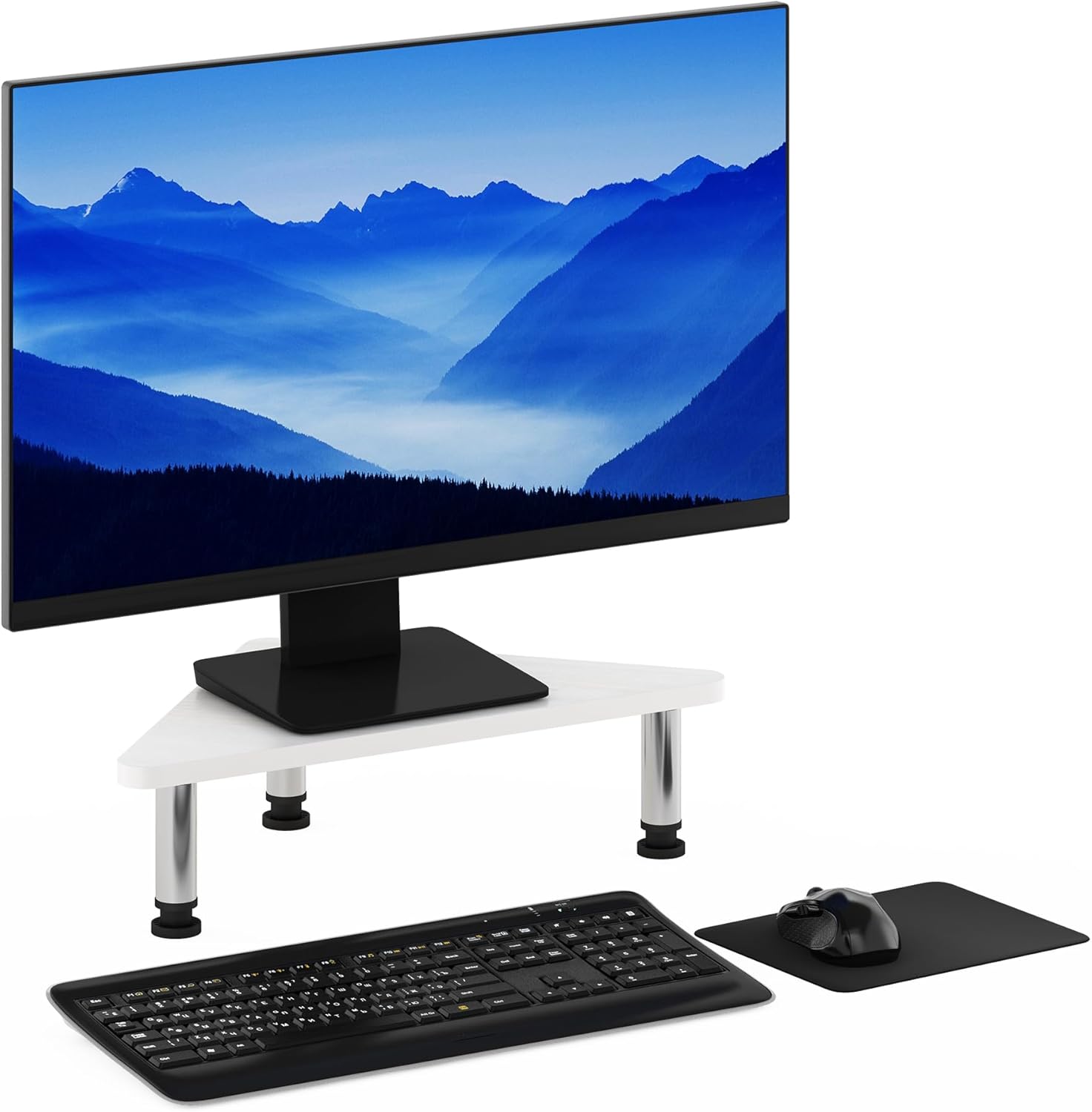 FURINNO Turn-N-Tube Monitor Stand, French Oak Grey/Black
