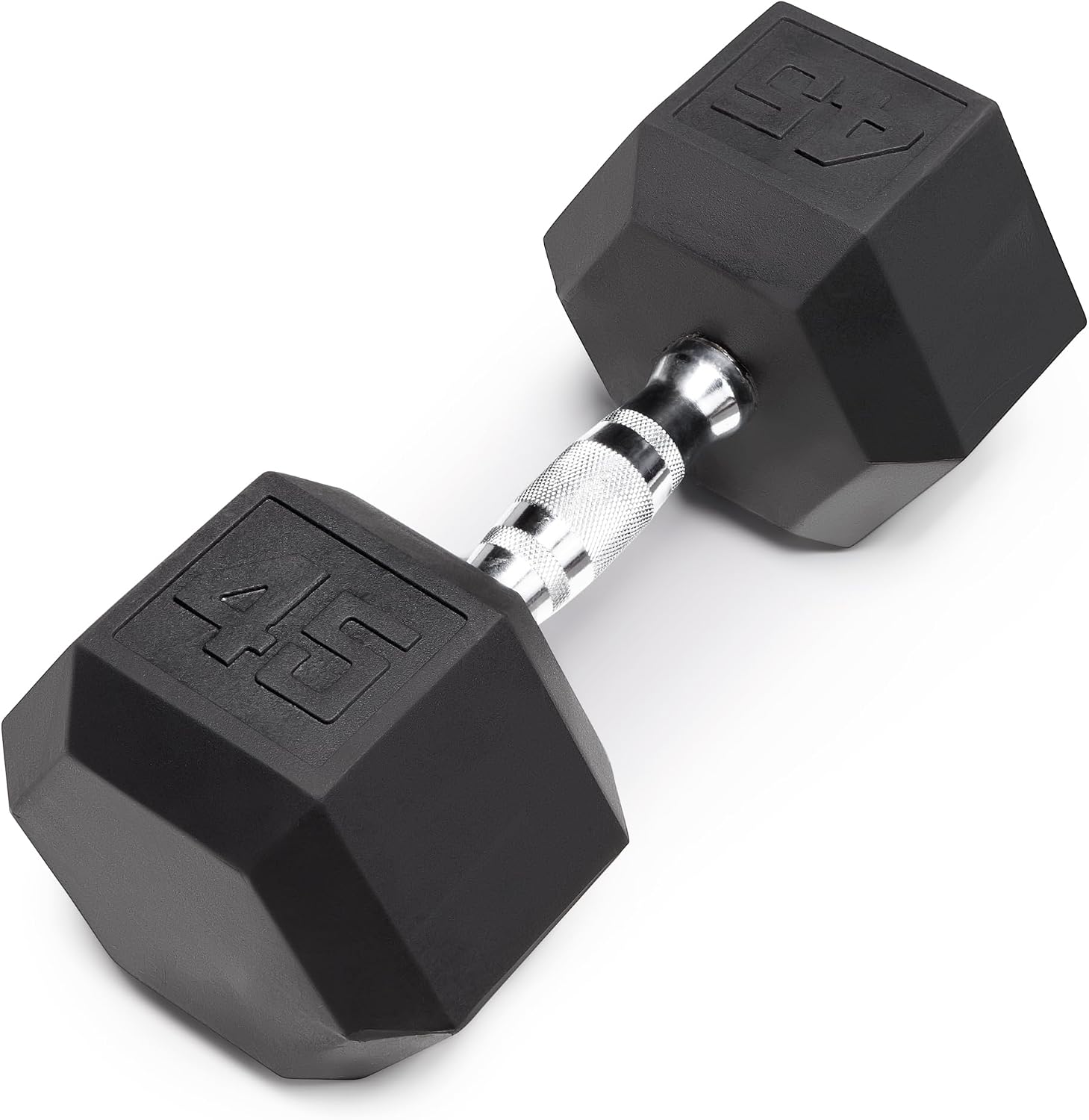 Marcy Classic Rubber Hex Dumbbell with Knurled Grip for Strength Training and Bodybuilding, 5lb - 50lb Single Dumbbell for Exercise & Fitness, Sold Individually