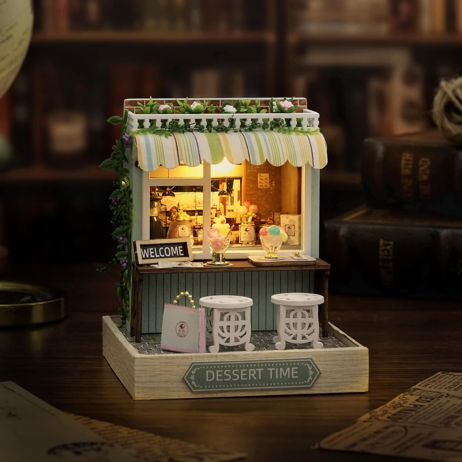 CUTEROOM DIY Doll Room Miniature Furniture Wooden House Kit-Study Room