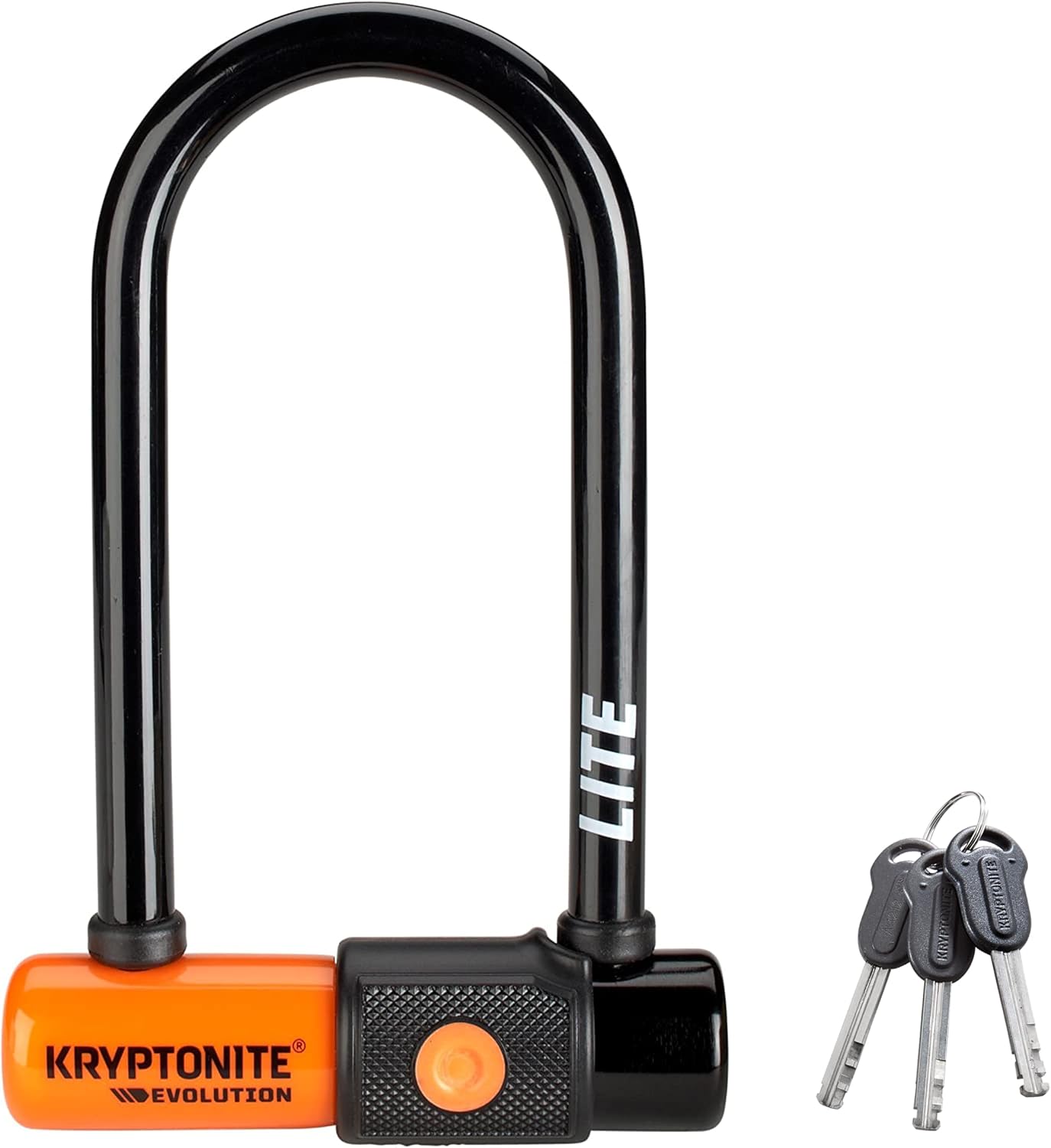 Kryptonite Evolution Standard Bike U-Lock, 14mm Steel Shackle & 3 Keys | High-Security 4x9 in Bicycle Lock with FlexFrame-U Mounting Bracket, Double Deadbolt Design and Pick Resistant Cylinder