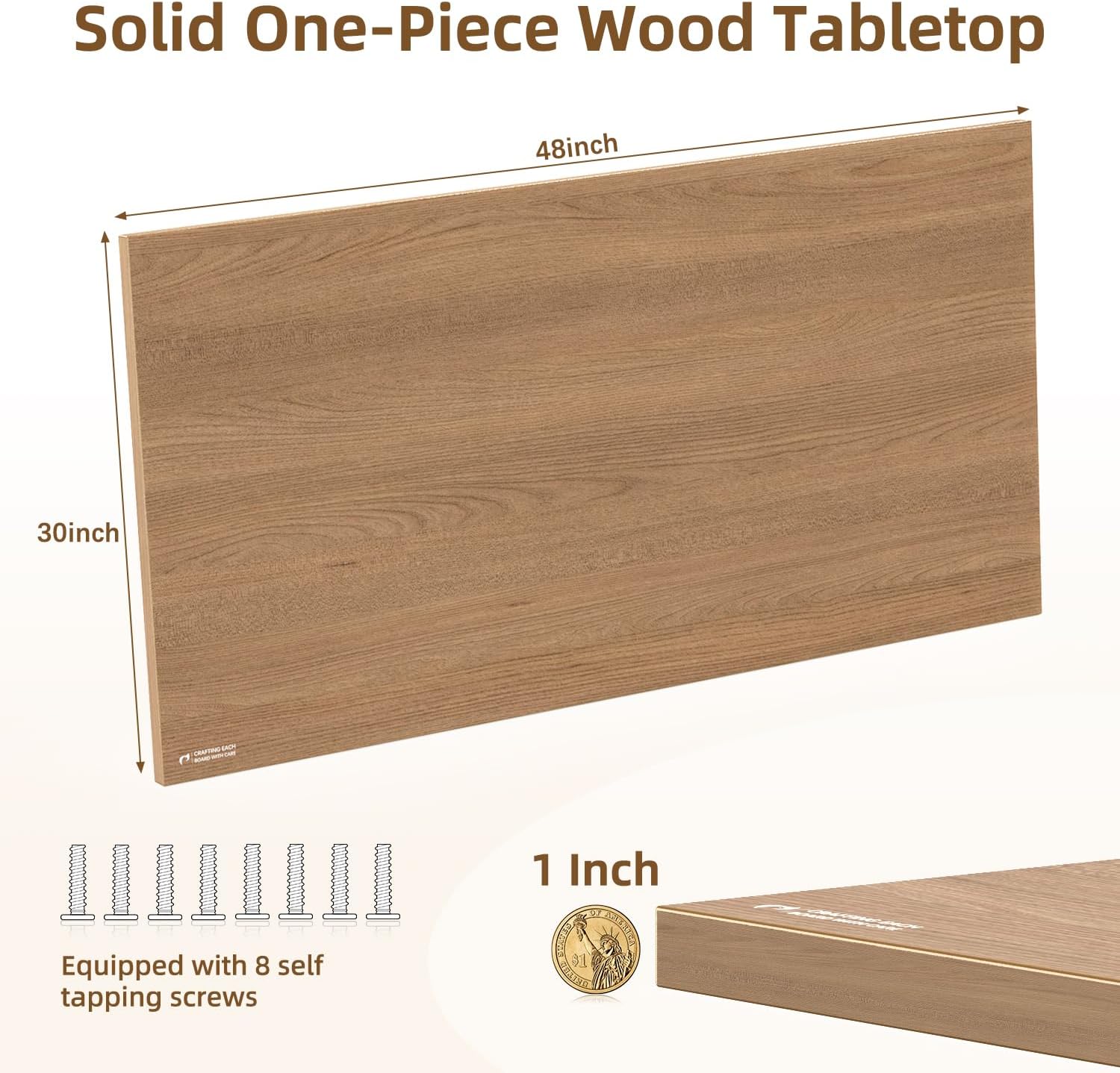 Rectangular Wood Table Top, 71x32x1 in Solid One-Piece Workbench Top | Wood Table Top Particle Board For Standing Desk, Home Office DIY Countertop, Washer Dryer, Coffee Bar And Workbench Use