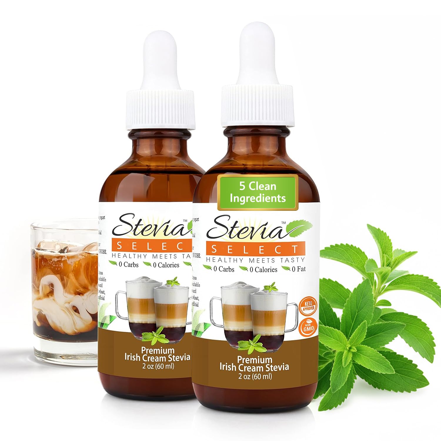 Stevia Select Hazelnut Flavored Liquid Stevia – Zero Calorie Coffee, Tea, Drink & Baking Sweetener, All-Natural, No Erythritol, Keto-Friendly Sugar Alternative, 300 Servings – 2 Oz (1 Pack)