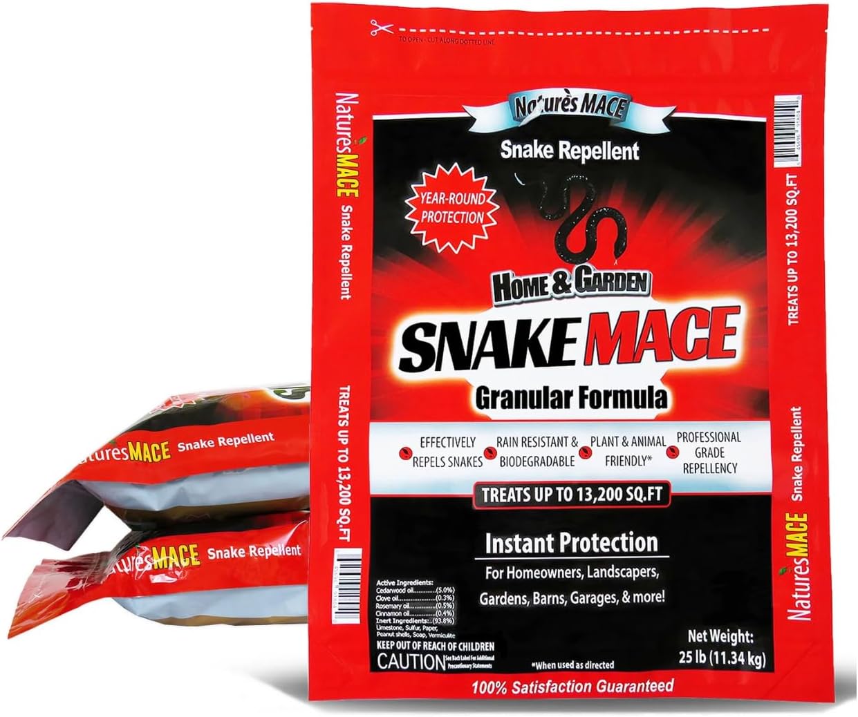 Nature's MACE Snake Mace Snake Repellent 48 oz Granules | Snake Repellent Granules for Yard, Outdoor Use, Keep Away Reptiles, Home, Garden, Granular Deterrent, Plant Friendly.