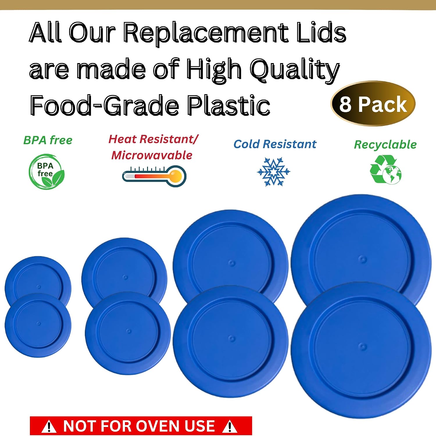 1, 2, 4 & 7 Cup Green, Orange, Blue, Red Replacement Lids/Covers for Pyrex