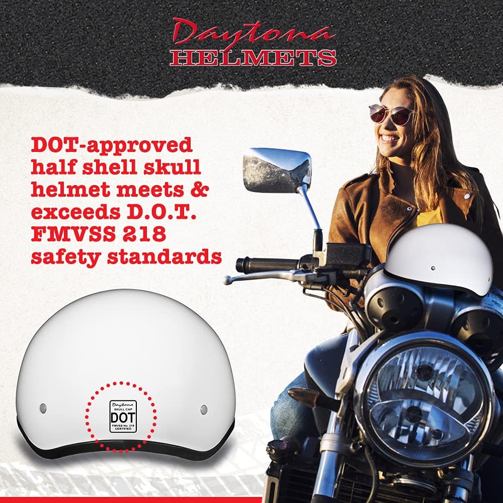 Motorcycle Helmet Half Skull Cap - Lightweight & Stylish DOT Approved Helmets for Adults - Perfect for Men and Women Riders - Comfortable & Secure Fit- Stylish Protection for Everyday Riding