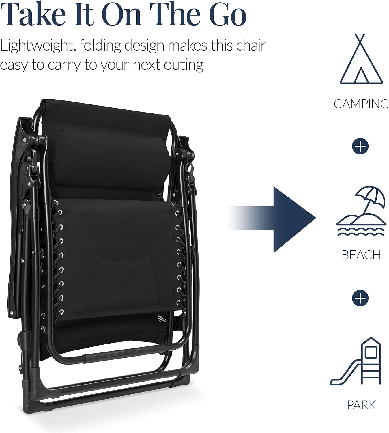 Best Choice Products Oversized Padded Zero Gravity Chair, Folding Outdoor Patio Recliner, XL Anti Gravity Lounger for Backyard w/Headrest, Cup Holder
