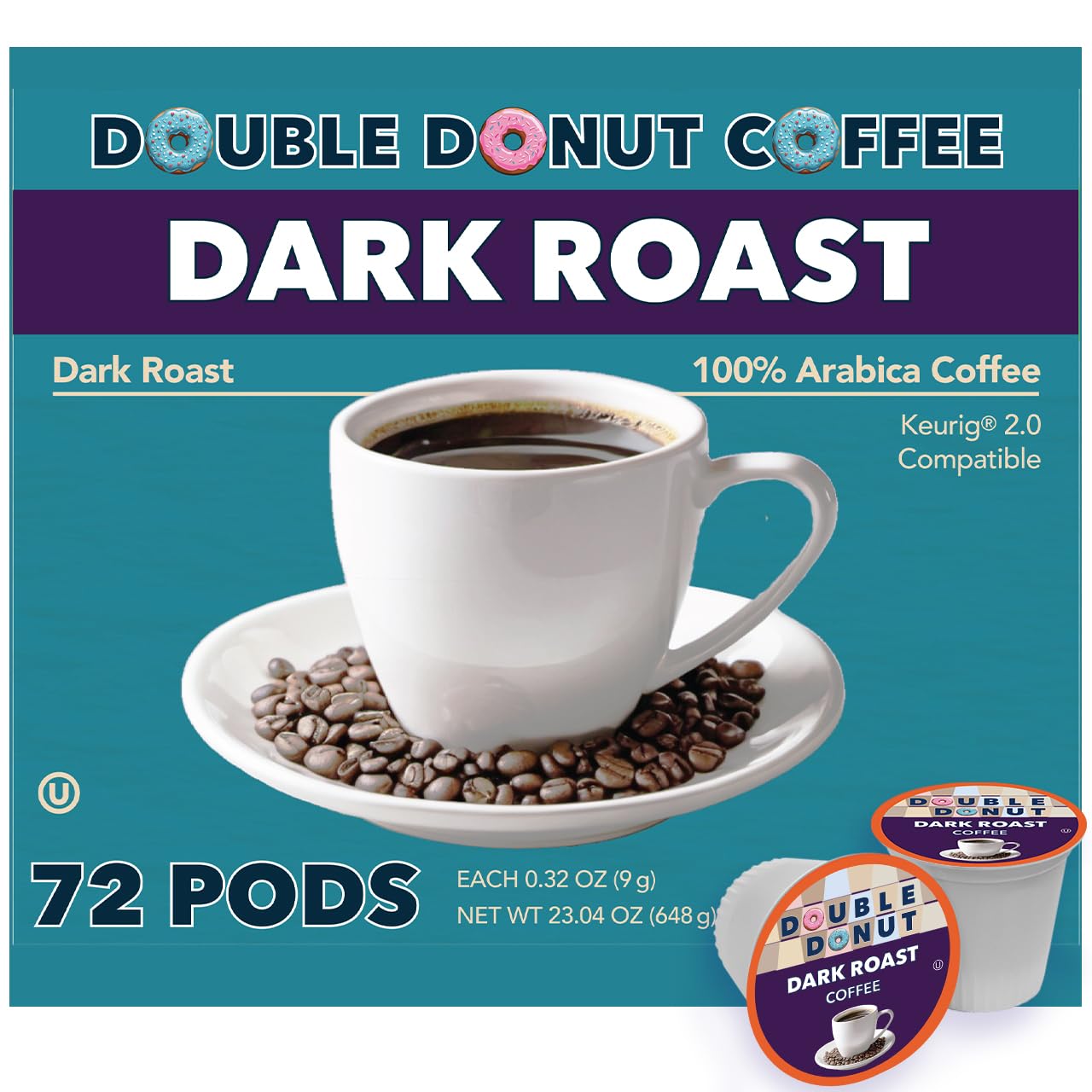 Double Donut Coffee Breakfast Blend Coffee Pods, Light Roast Coffee in Recyclable Single-Serve Pods for Keurig K Cups Brewer Machines, 80 Count Bulk Pack, original version