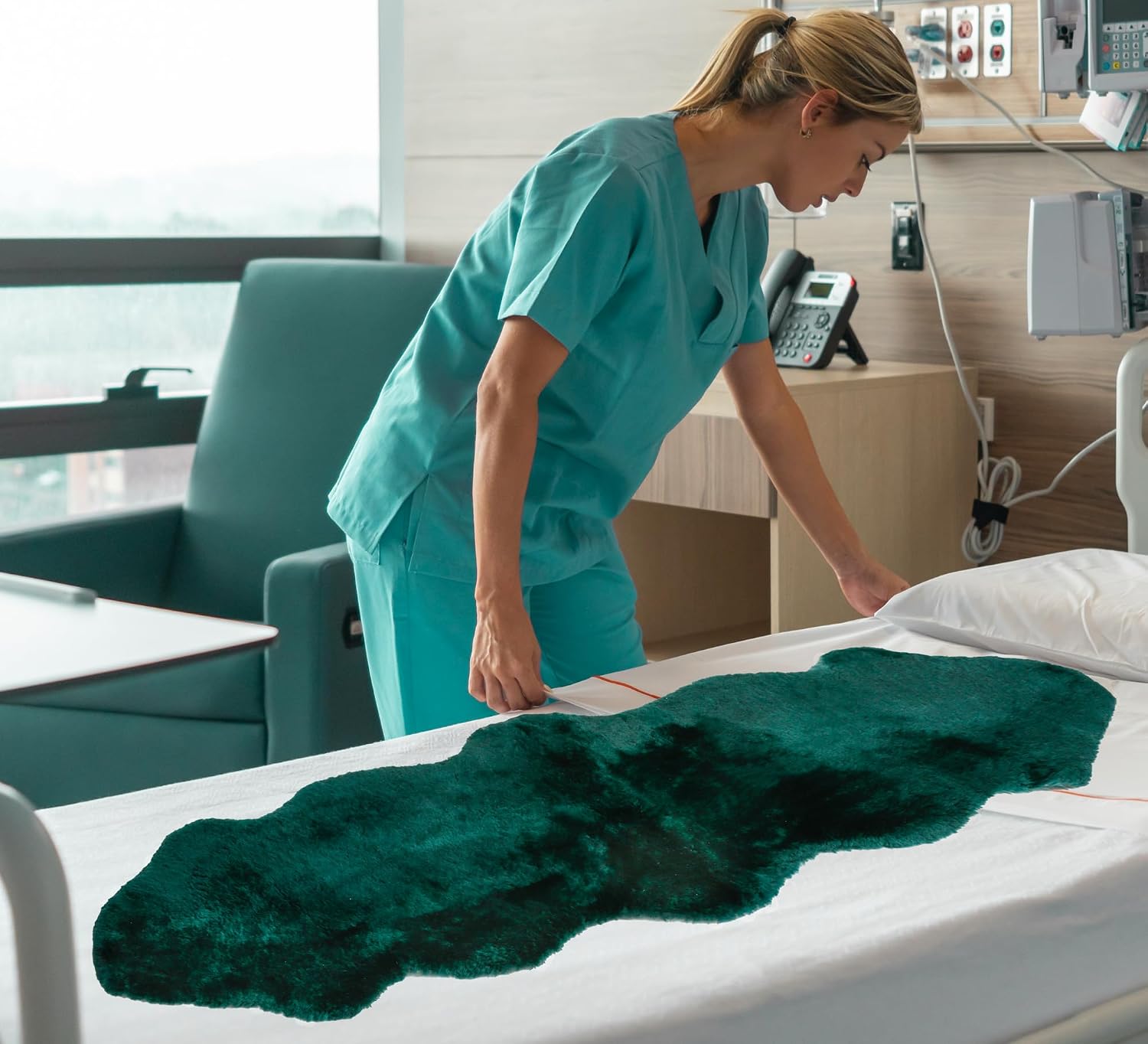 Natural Medical Sheepskin Pad, Non-Slip Back, Natural, 17 x 17 in, 1 Pack