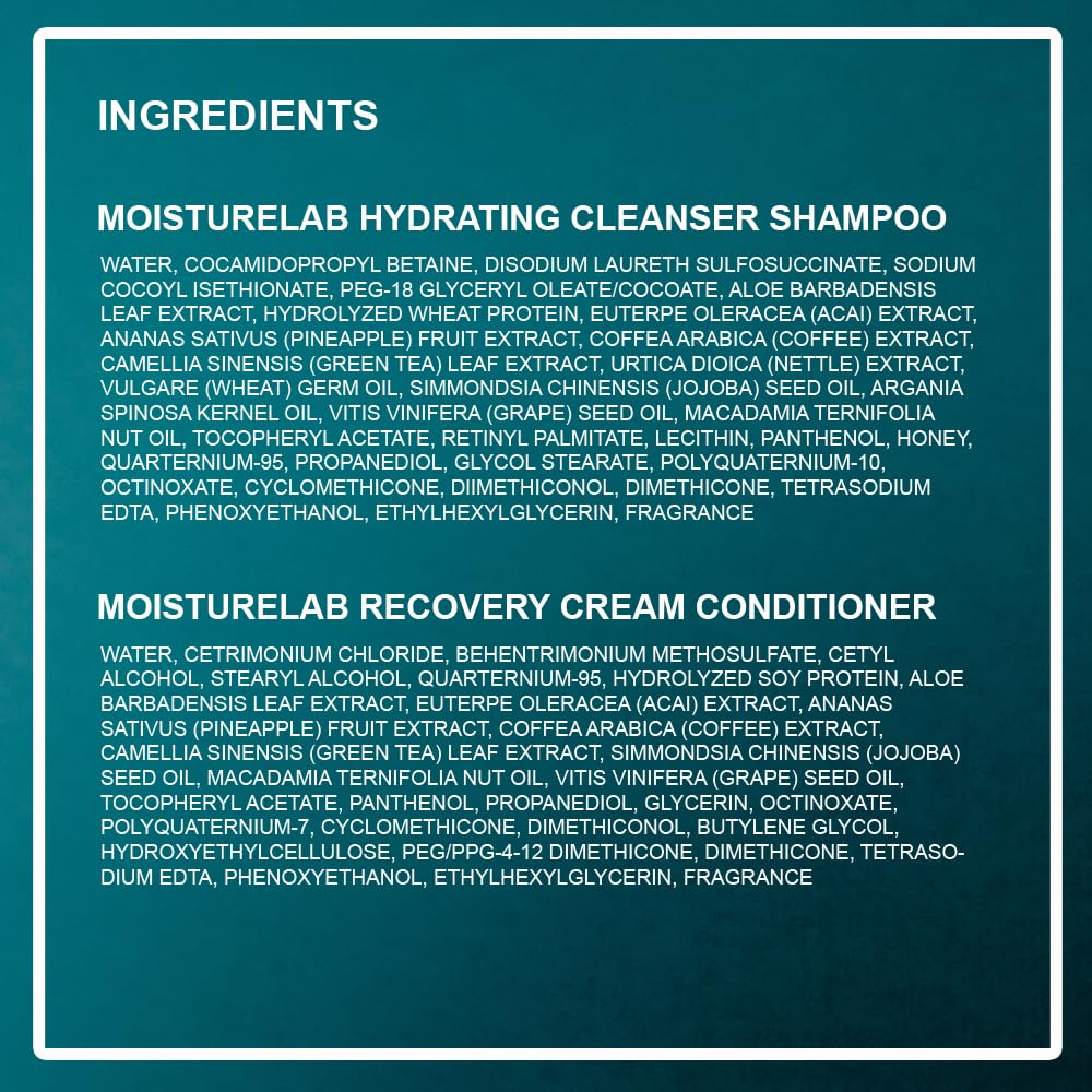 Sulfate-Free Detangling Duo: Hydrating Shampoo + Recovery Conditioner for Human & Synthetic Extensions Wigs Weaves Lace Fronts - Moisturelab Gentle