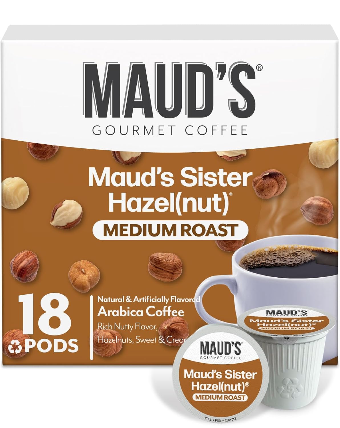 Maud's Family Pack Coffee Pods Variety Pack, 136ct, 12 Assorted Flavors | Medium Roast Flavored Coffee in Single Serve Pods – 100% Arabica Coffee, Compatible with Keurig Coffee Makers