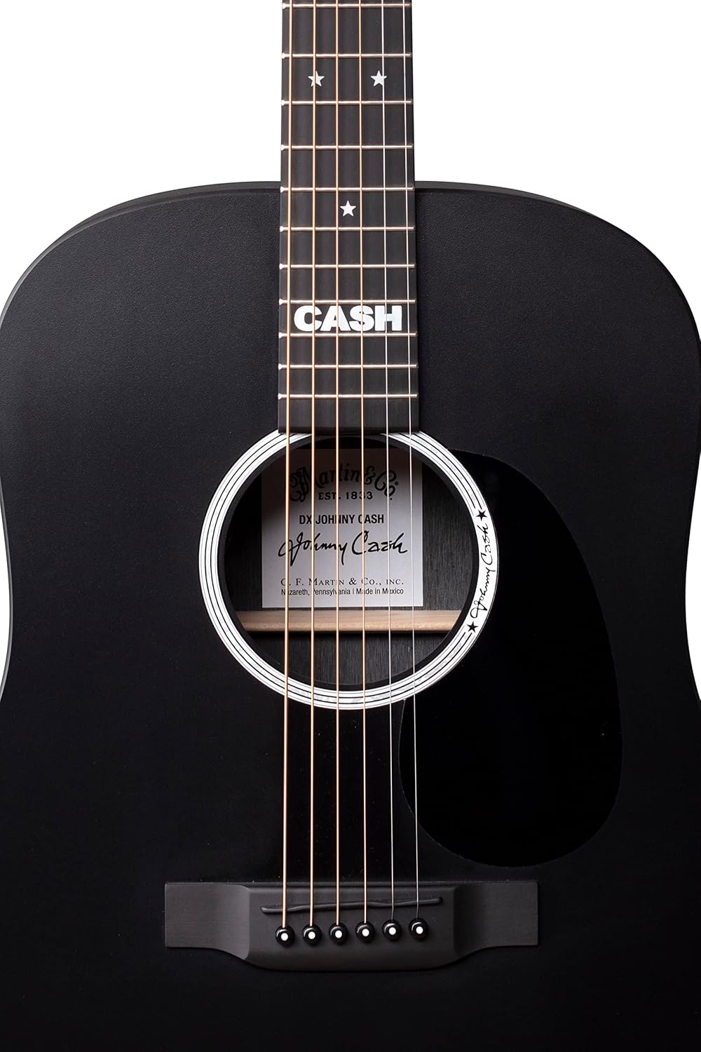 Martin Guitars DX Johnny Cash Signature Edition Acoustic-Electric Guitar with Gig Bag, HPL Construction, Modified D-14 Fret