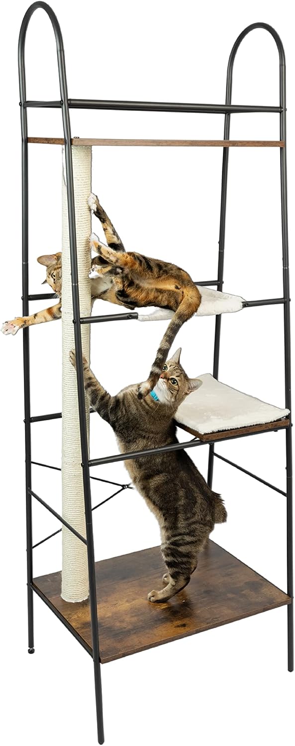 PetFusion VersiCLimb Cat Climber, Tall Scratching Post with Hammock Tower