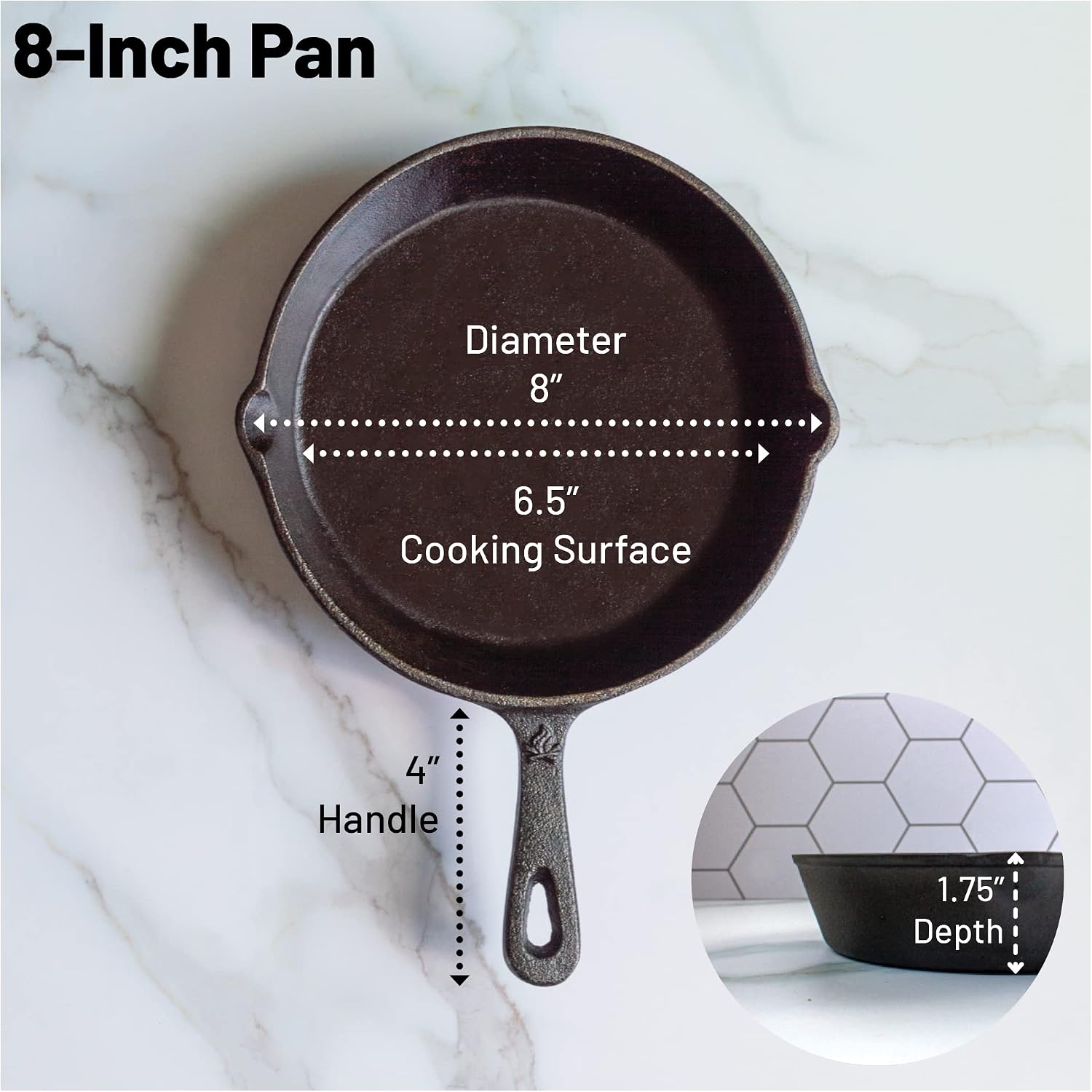 12 Inch Round Large Pre-Seasoned Cast Iron Skillet
