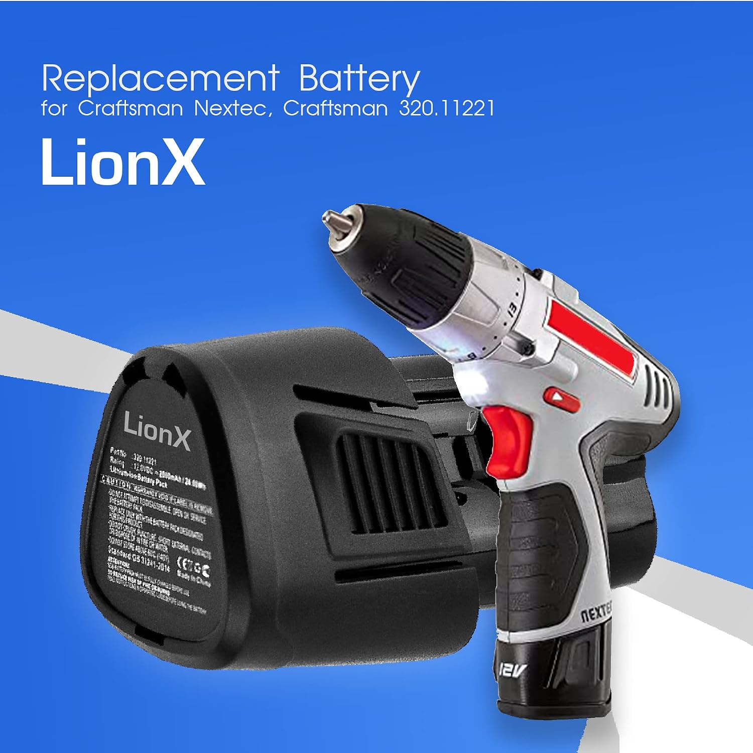 Li-ion Replacement Battery for Craftsman Nextec, Craftsman 320.11221
