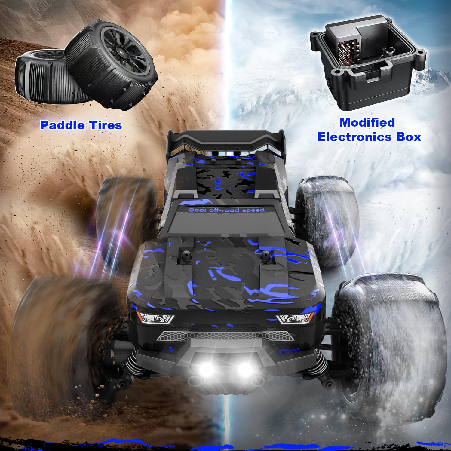 1:14 Scale RC Cars for Adults, 60KPH High Speed RC Truggy, 4X4 Off-Road Remote Control Truck, Waterproof Electric Car with 2S Battery
