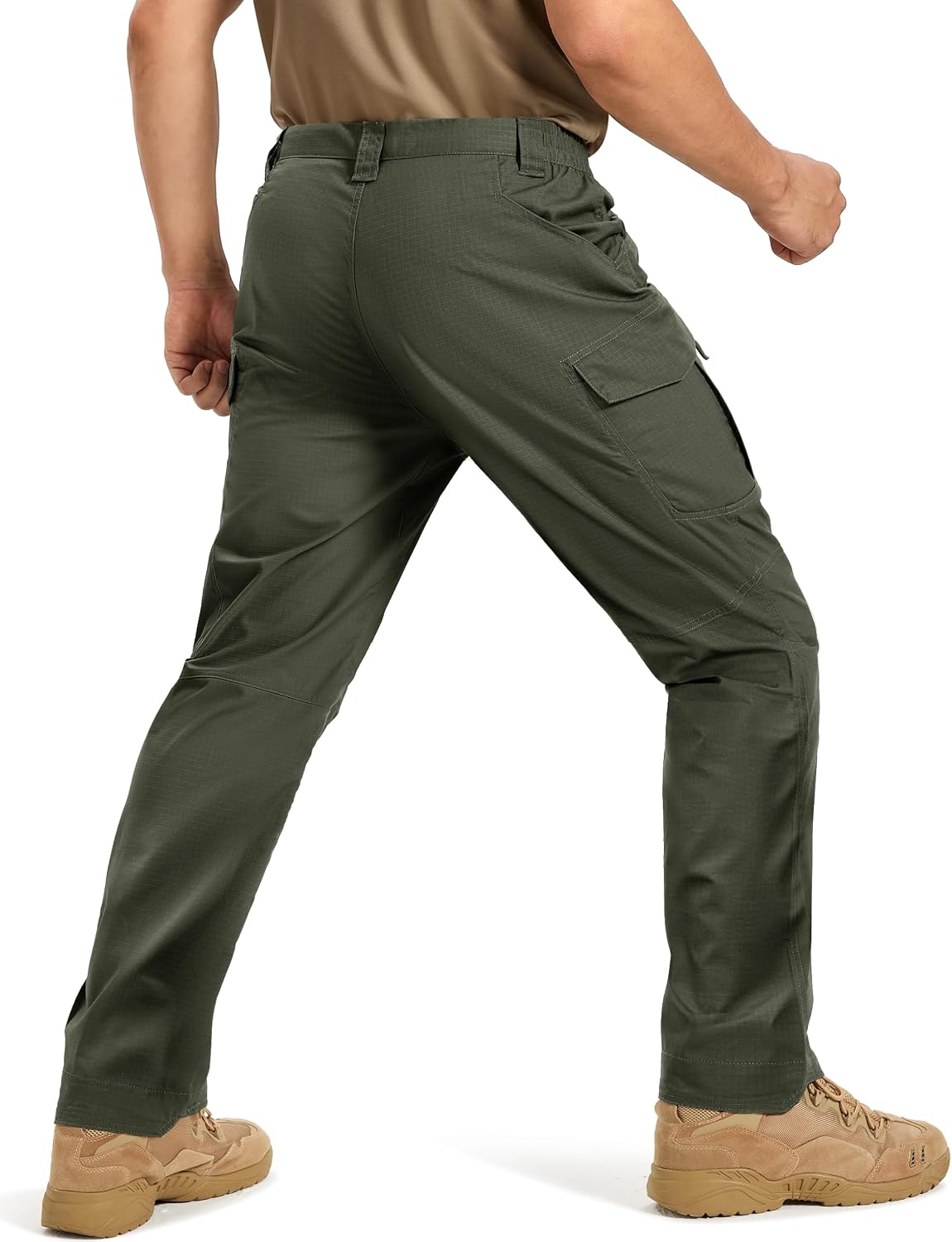 TACVASEN Men's Tactical Pants Waterproof Hiking Work Pants for Men Construction Stretch Cargo Trousers 9 Pockets