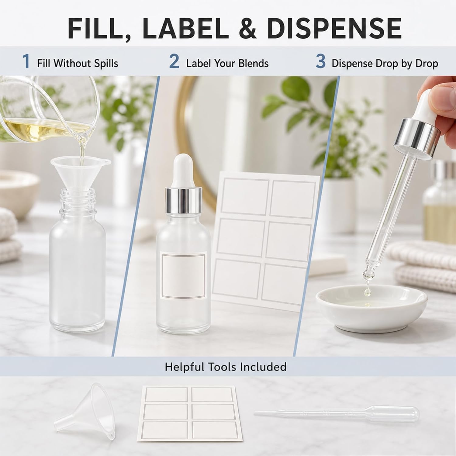 PrettyCare Glass Eye Dropper Bottles 99 Pack