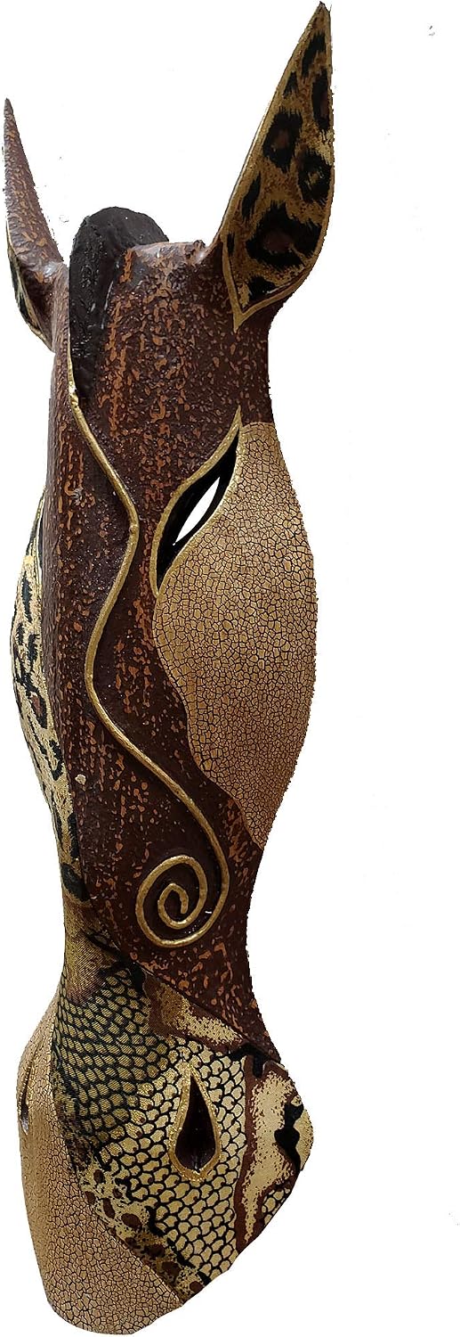 Giraffe Zebra Face Mask Wall Hanging Décor Hand Painted Patterns African Safari Style Decorative Accent Contemporary Variation An Awesome Gifting