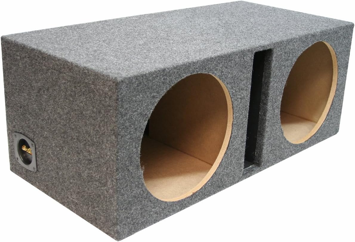 American Sound Connection Bundle with Kicker 15" Subwoofer Comp C15 2 Ohm and Dual Sub Box Universal Vented Port Enclosure