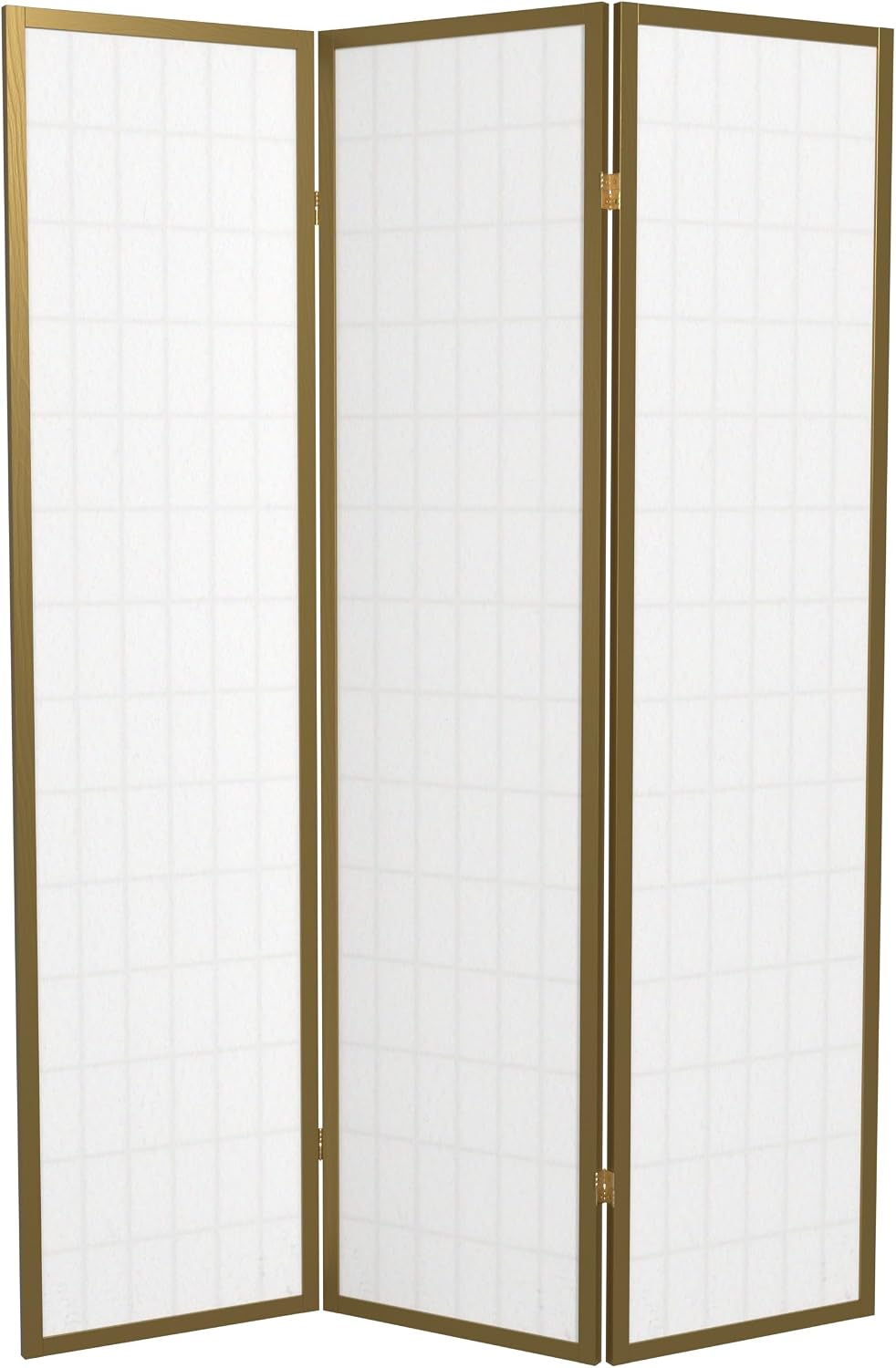Red Lantern 6 ft. Tall Window Pane Shoji Screen - Walnut - 5 Panels