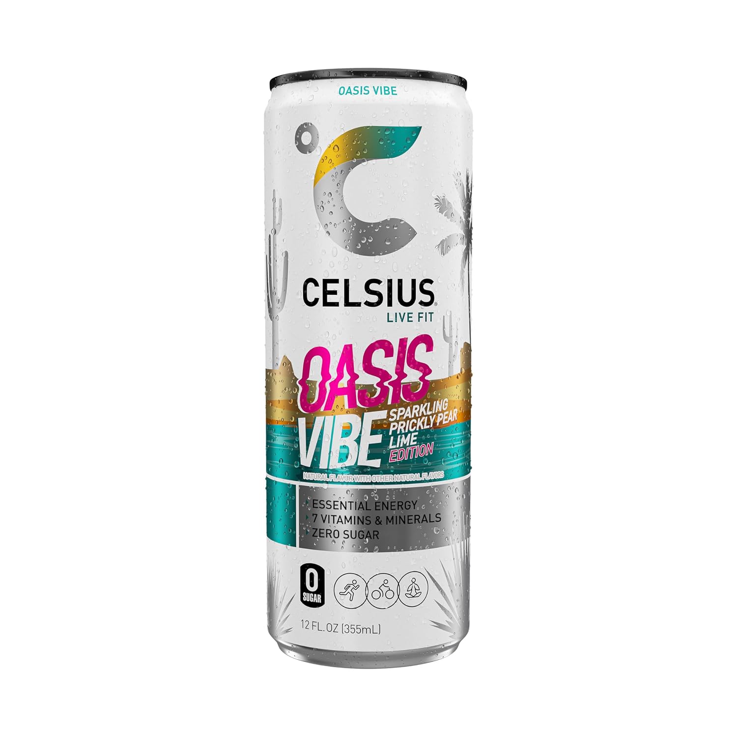 CELSIUS PEACH VIBE Sparkling White Peach, Sugar Free Energy Drink, 12 Fl Oz (Pack of 12)