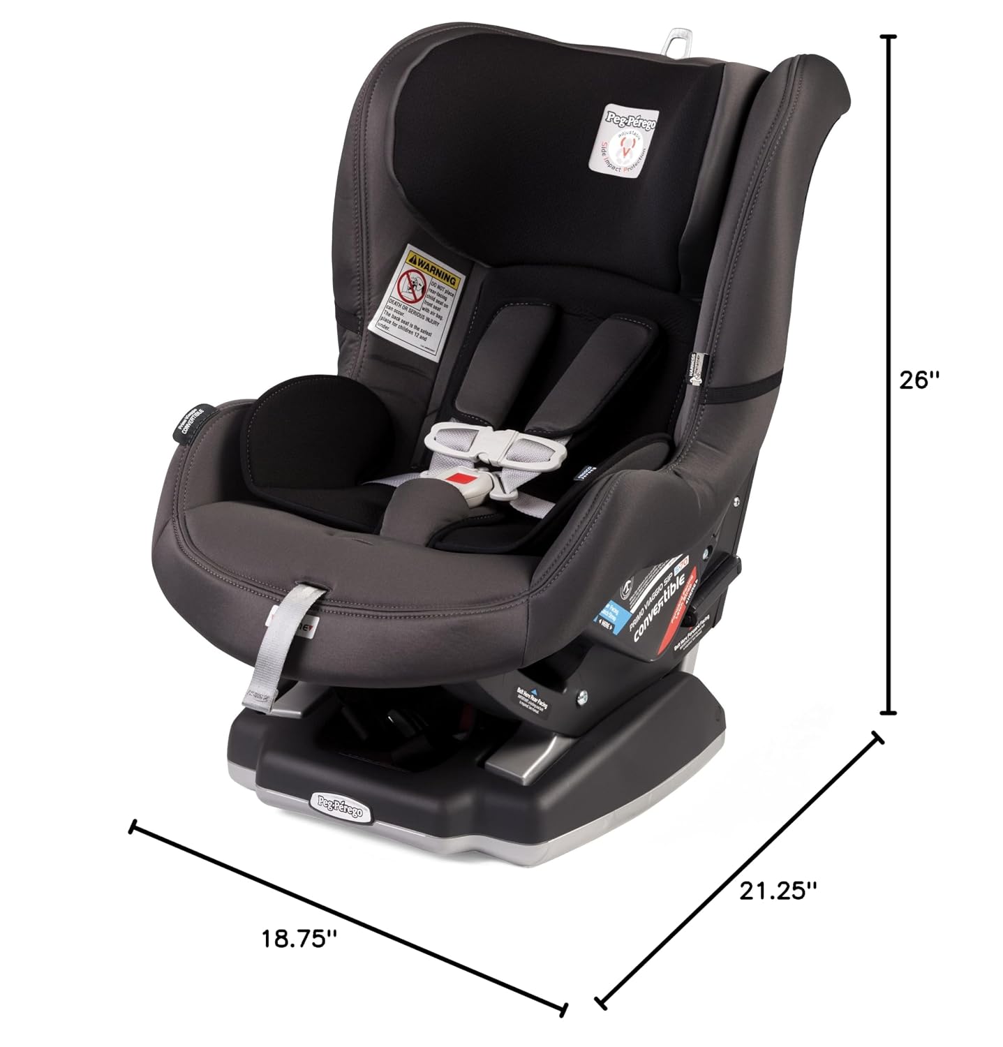 Peg Perego Primo Viaggio Convertible - Reversible Car Seat - Rear Facing for Children 5 to 45 lbs and Forward Facing for Children 22 to 65 lbs