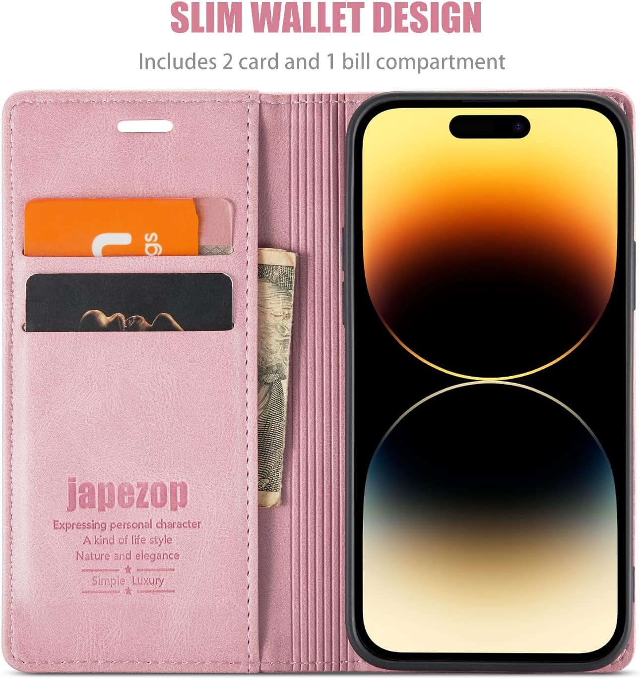 japezop iPhone 12 Mini Wallet Case with [RFID Blocking],Blue