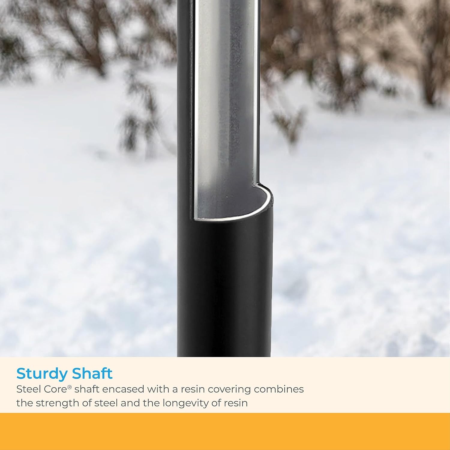 Suncast 36" Snow Pusher with Steel Core Shade and Non-Stick Blade Surface