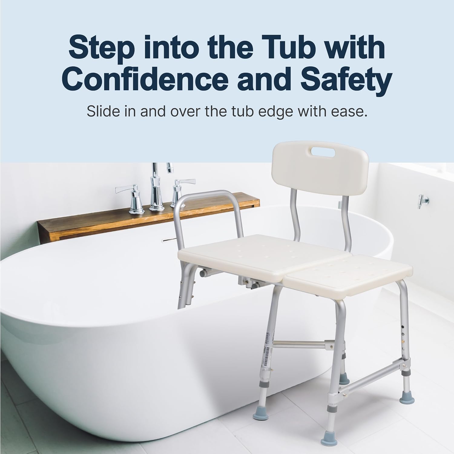 Lumex Bariatric Tub Transfer Bench, Heavy-Duty Shower & Bathtub Chair, Extra-Wide Seat, 600 lb. Limit