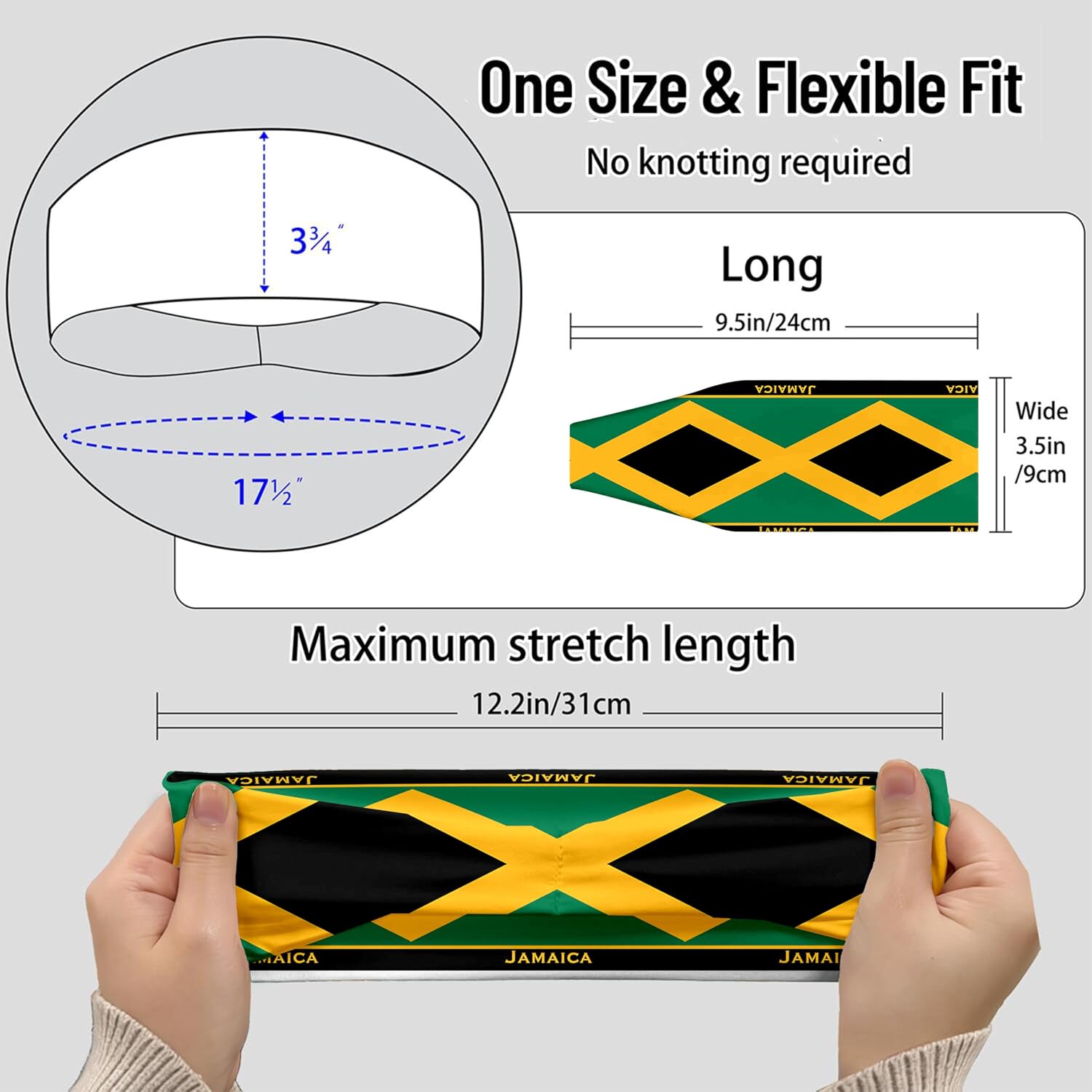 Sports Headband for Women Men,Flag Pattern Workout Head Band,Sweat Bands,Women Running Cycling Yoga Fitness,WorkoutSports Gift